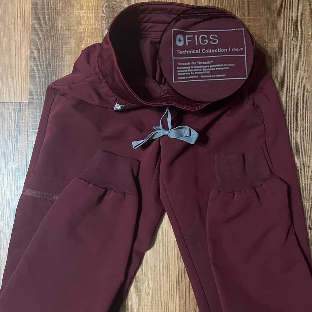 FIGS - BURGUNDY - ZAMORA JOGGERS - XXS/P